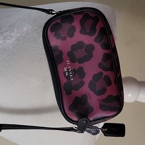 COACH Crossbody Bag- Burgundy /Animal Print